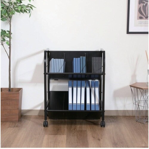 不二貿易 ファイルワゴン2段 ブラック