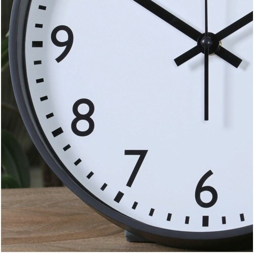 不二貿易 静音式掛時計シンプル 25cm BK