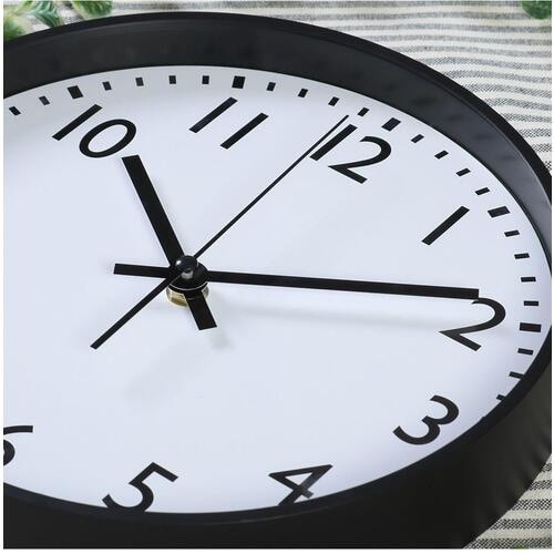 不二貿易 静音式掛時計シンプル 25cm BK