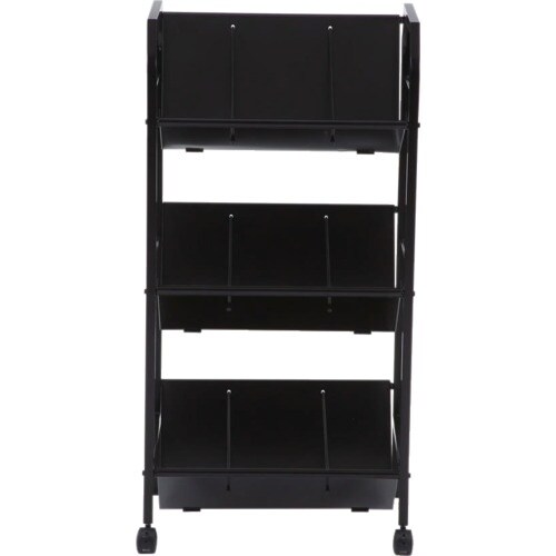 不二貿易 ファイルワゴン3段 ブラック