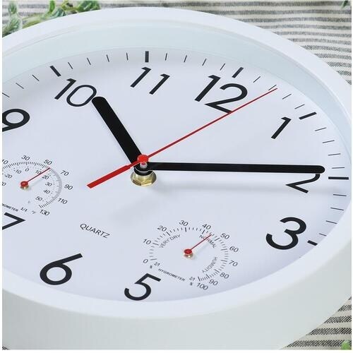不二貿易 掛時計 温湿度計付 アーバン 25cm