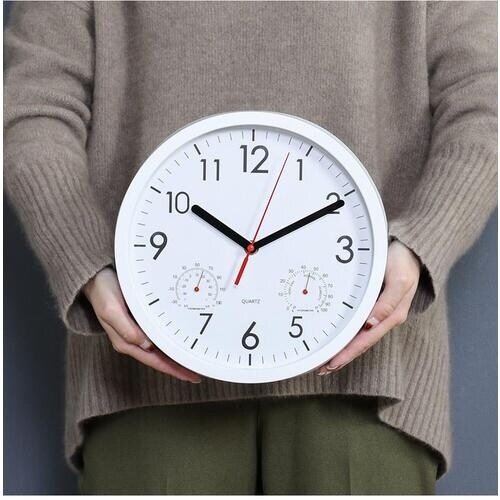 不二貿易 掛時計 温湿度計付 アーバン 25cm