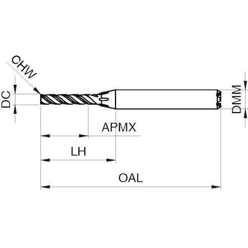 GUHRING 3枚刃エンドミル 5xD 不等分割