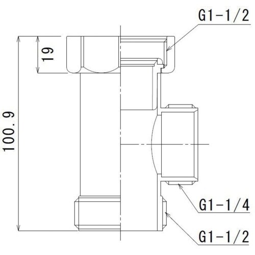 SUGICO 排水チーズ G1 1/2ネジ