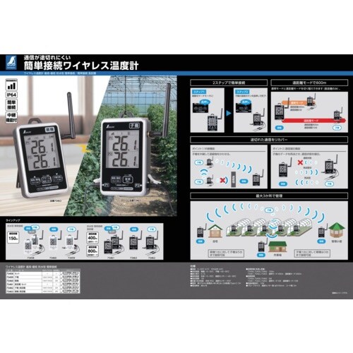 シンワ ワイヤレス温度計 最高・最低 防水型 簡単