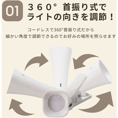 アイメディア コードレスLEDクリップライト