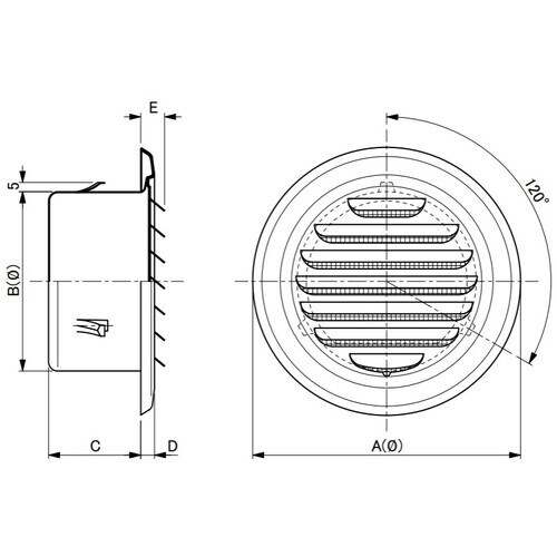 ミズカミ ガラリ ワールドステンレス丸型ガラリ ス