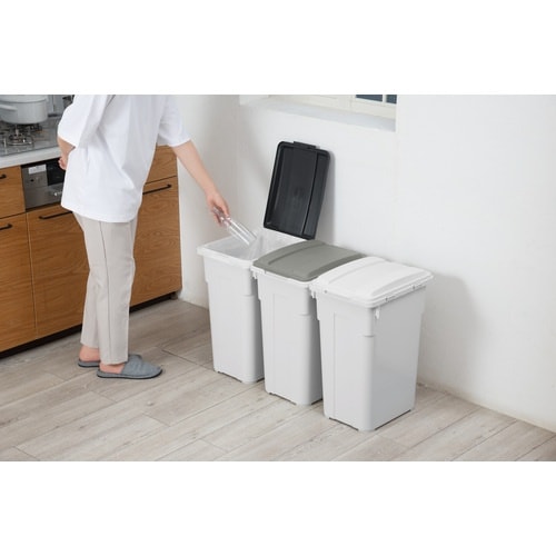 TONBO ゴミ箱 連結カラー分別ペール45 チャ