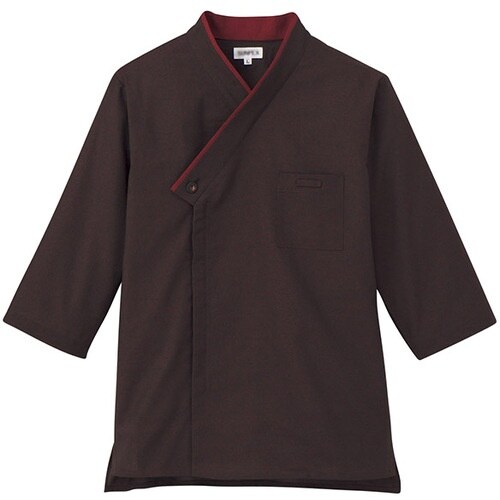 サンペックス 七分袖ショップコート エンジ SS