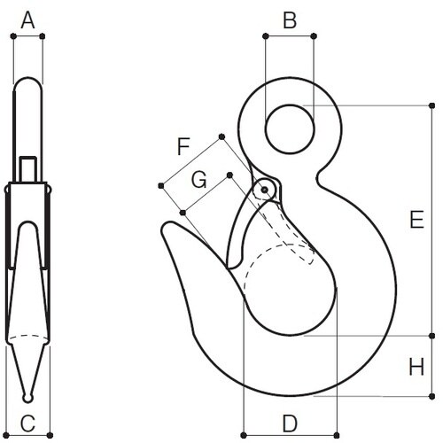 ふじわら 鍛造環付きフック 0.5t