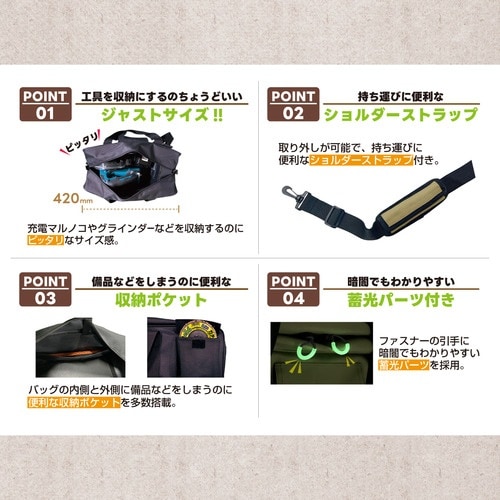 モトユキ グローバルソー マルチ工具バッグ Mサイ