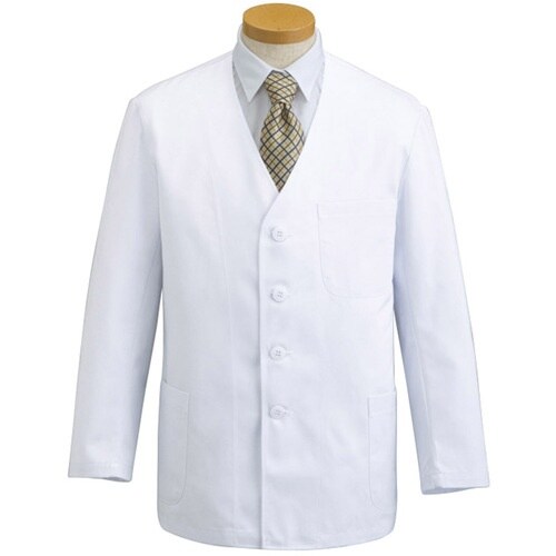 サンペックス 【男性用】衿なし・長袖調理衣 ホワイ