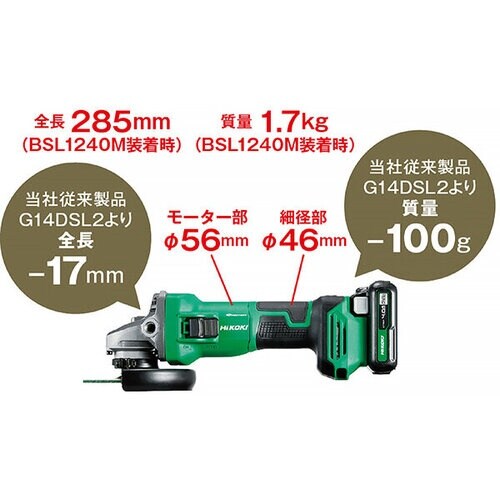 HiKOKI コードレスディスクグラインダ 10.
