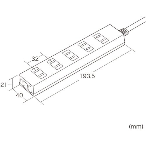 SANWA 火災予防タップ ホワイト 6個口 3m