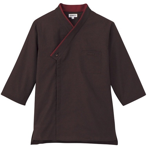 サンペックス 七分袖ショップコート エンジ LL