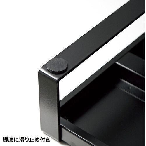 SANWA 電源タップ+USBハブ付き机上ラック(