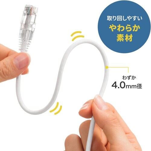 SANWA カテゴリ6A LANケーブル(スリム