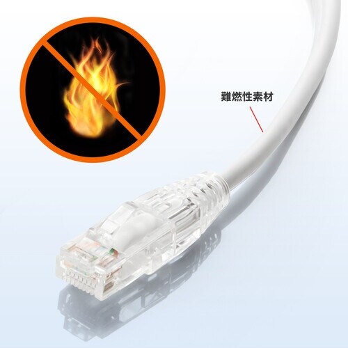 SANWA カテゴリ6A LANケーブル(スリム