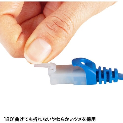 SANWA カテゴリ6フラットLANケーブル(ツメ
