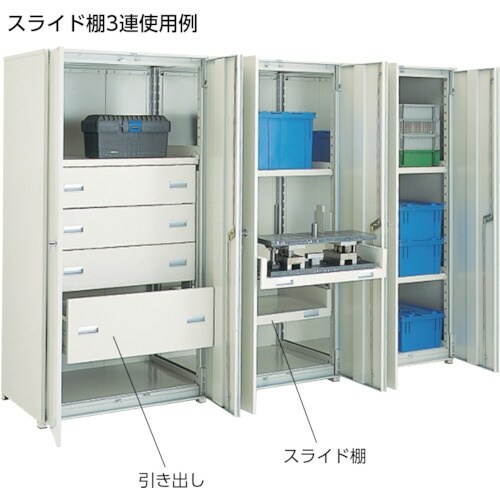 TRUSCO M3型棚 背板・側板・扉付 W180