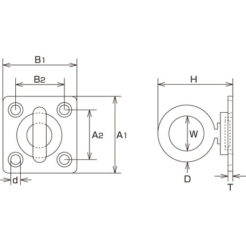 水本 ステンレス 回転アイプレート 40mm×40
