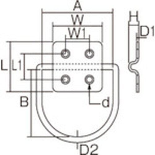 水本 ステンレス ハンガーユニットD型 18mm×