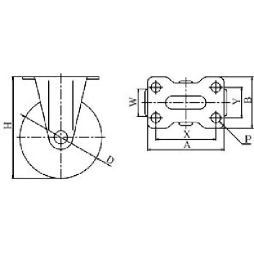 ユーエイ プレート式 固定 ステンレスキャスター