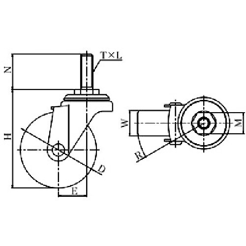 ユーエイ ねじ込み式 自在 ステンレスキャスター