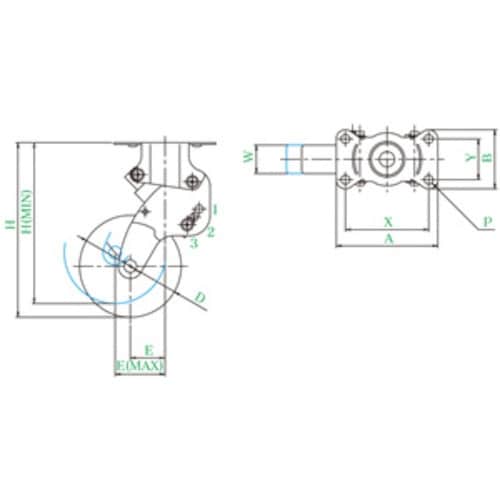 ユーエイ プレート式 固定 クッションキャスター
