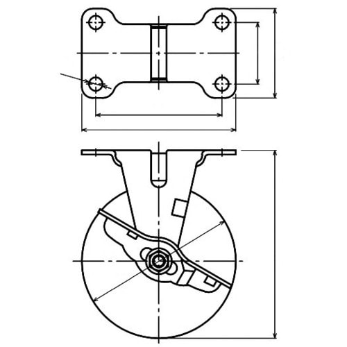 ハンマー Eシリーズ固定式ウレタン車輪(ナイロンホ