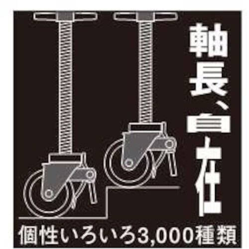 ハンマー 足場用旋回式ゴム車輪 125mm トータ