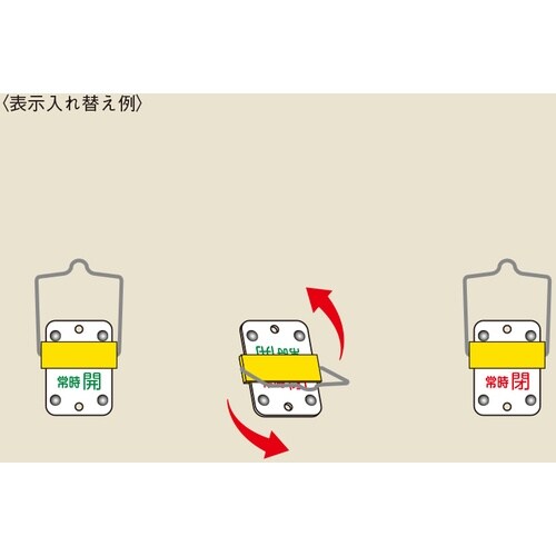 緑十字 スライド式バルブ開閉札 常時開(緑)⇔常時
