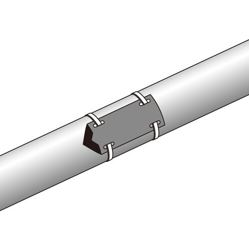 緑十字 配管・流体方向表示板 青(水関係) 矢00