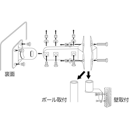緑十字 小型カーブミラー(ステンレスタイプ) 壁角