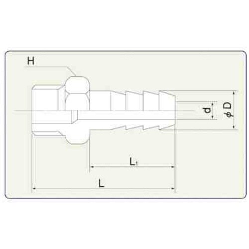 AS 六角ホースニップル 1/2PT−12.7
