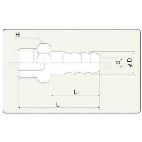 AS 六角ホースニップル 3/4PT−19