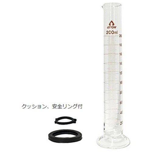 AS メスシリンダー200ml(硬化ガラス)