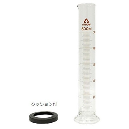 AS メスシリンダー500ml(硬化ガラス)