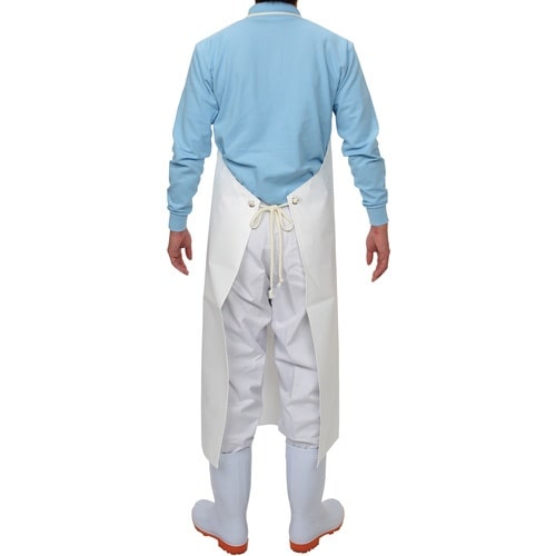 おたふく 6160 ウレタン前掛 胸付 白・ホワイ