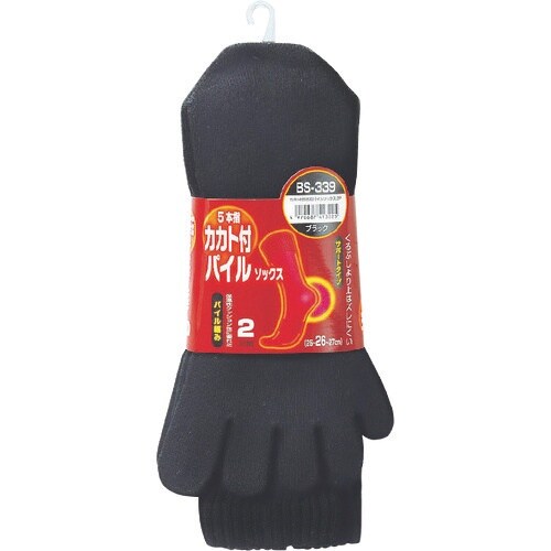 おたふく カカト付 5本指パイルソックス (2P)