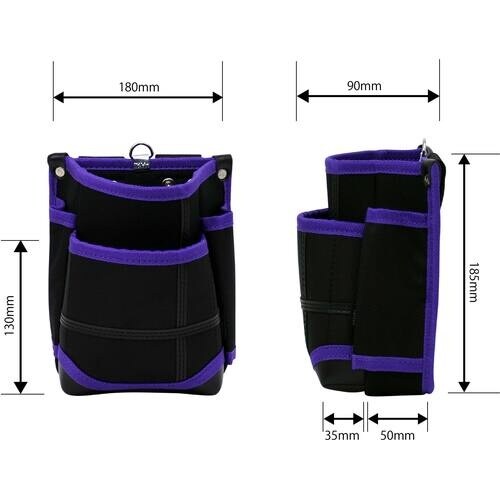 KH 武尊魂 2段 腰袋 黒/紫