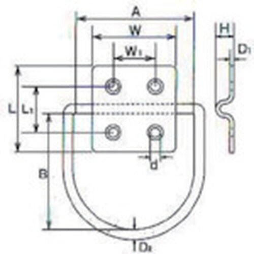 水本 ステンレス ハンガーユニットD型 43mm×