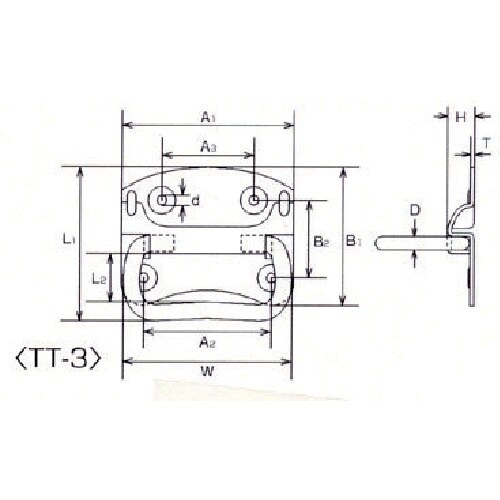水本 ステンレス トランク取手 92mm×82mm