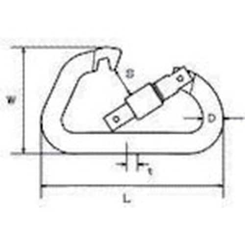 水本 アルミカラビナ(環なし)(シルバー) 線径1