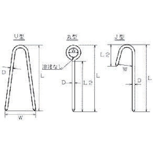 水本 Uボルト ステンレス ロープ止め金具丸型 全