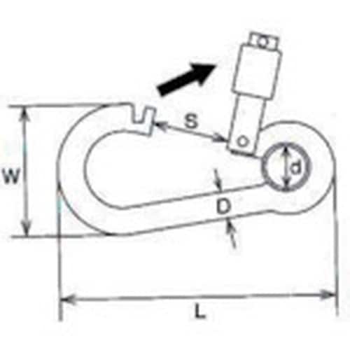水本 ステンレス オープンフックA型(リング付)