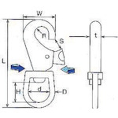 水本 フック ステンレス スイベルスナップ強力タイ