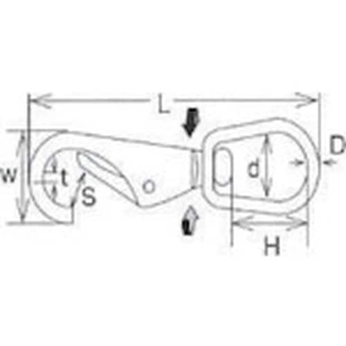 水本 ステンレス スイベルスナップ 線径5mm 長