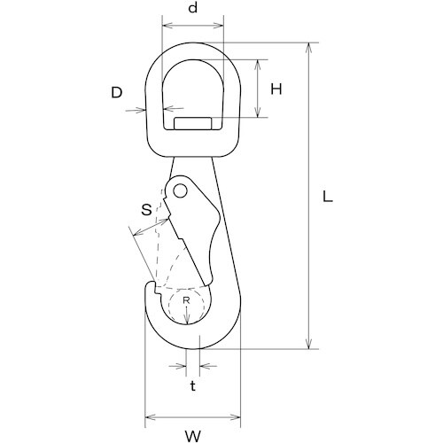 水本 ステンレス アイスナップ 線径3mm 長さ5