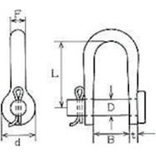 水本 ステンレス ワリピン式半丸シャックル 長さ3